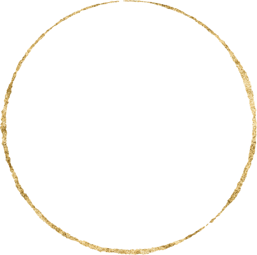 gold glitter circle frame